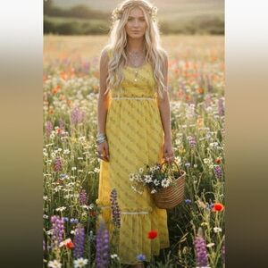 Vintage 50's/60's Lorrie Deb floral maxi dress XS